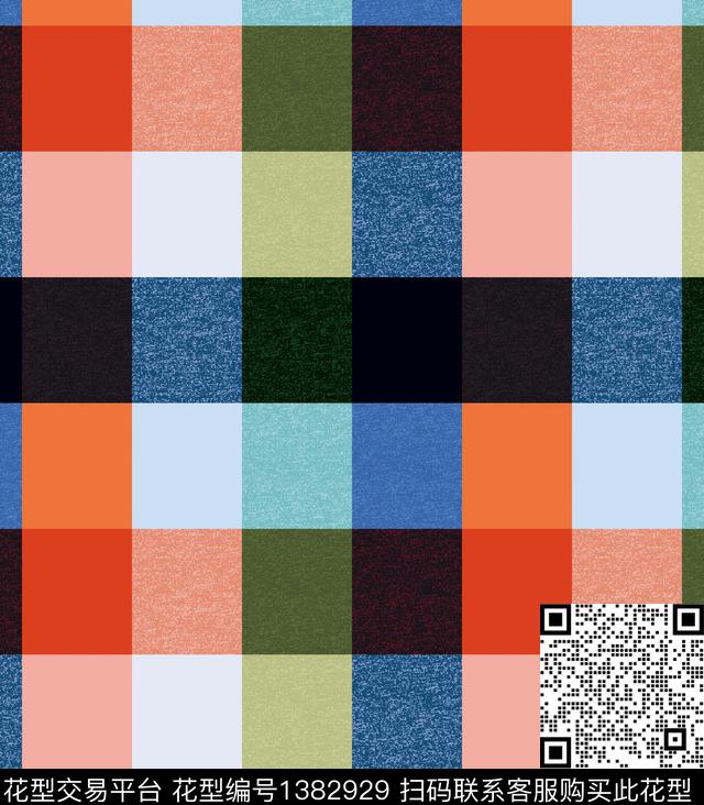 几何格子大牌风传统印花华亿平台下载（图片编号: 1382929） - 瓦栏（Walan）