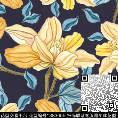 绿植树叶花卉大牌风数码印花华亿平台下载（图片编号: 1383055） - 瓦栏（Walan）