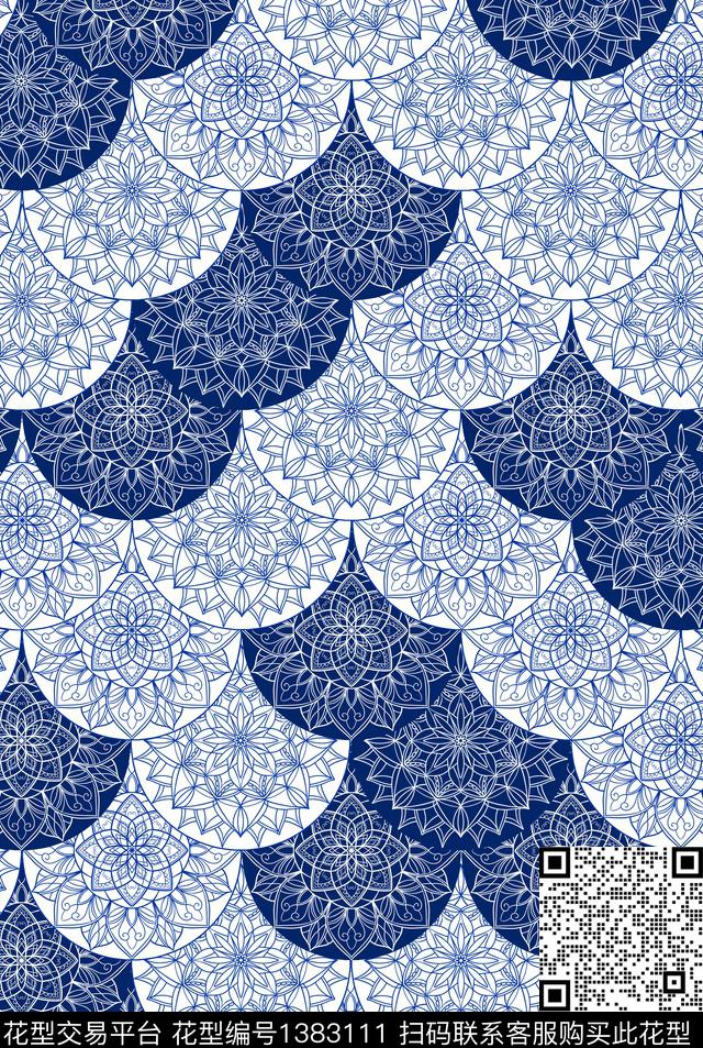 几何民族风曼陀罗数码印花华亿平台下载（图片编号: 1383111） - 瓦栏（Walan）