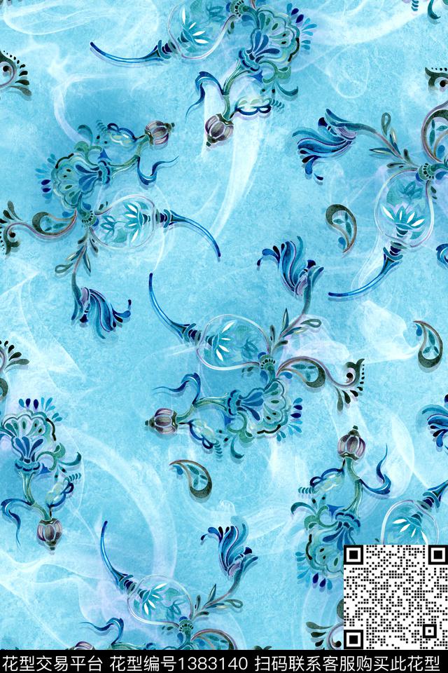 肌理民族风大牌风数码印花华亿平台下载（图片编号: 1383140） - 瓦栏（Walan）