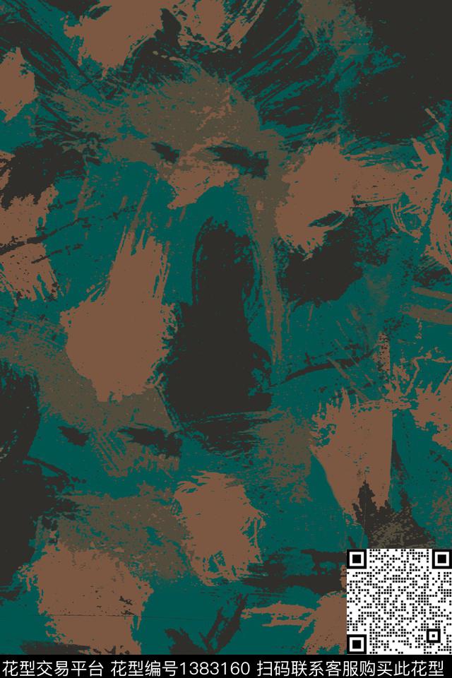 绿色男装满版花迷彩传统印花华亿平台下载（图片编号: 1383160） - 瓦栏（Walan）