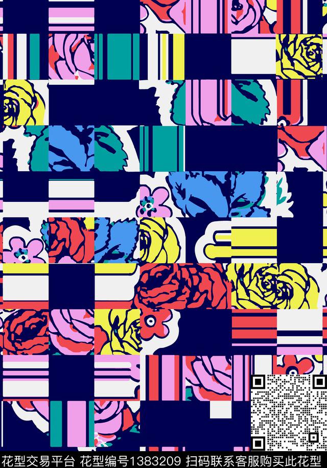 学院几何简约传统印花华亿平台下载（图片编号: 1383209） - 瓦栏（Walan）