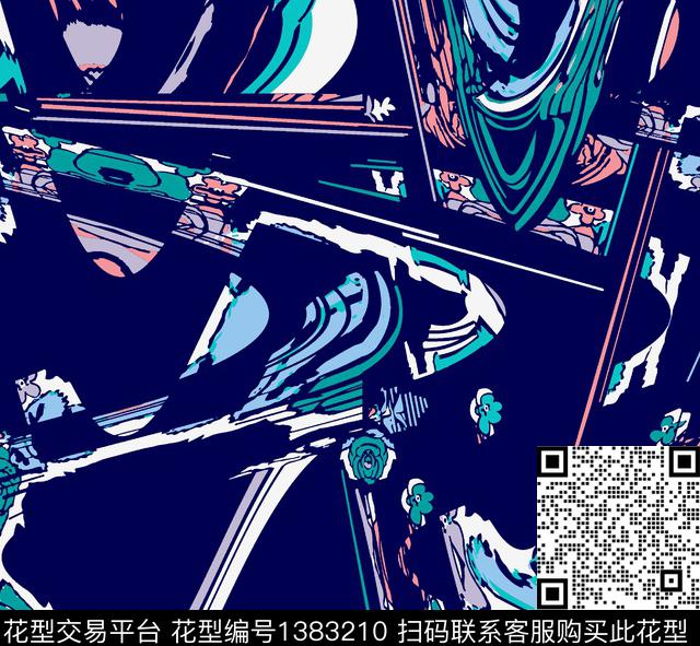 学院几何简约传统印花华亿平台下载（图片编号: 1383210） - 瓦栏（Walan）