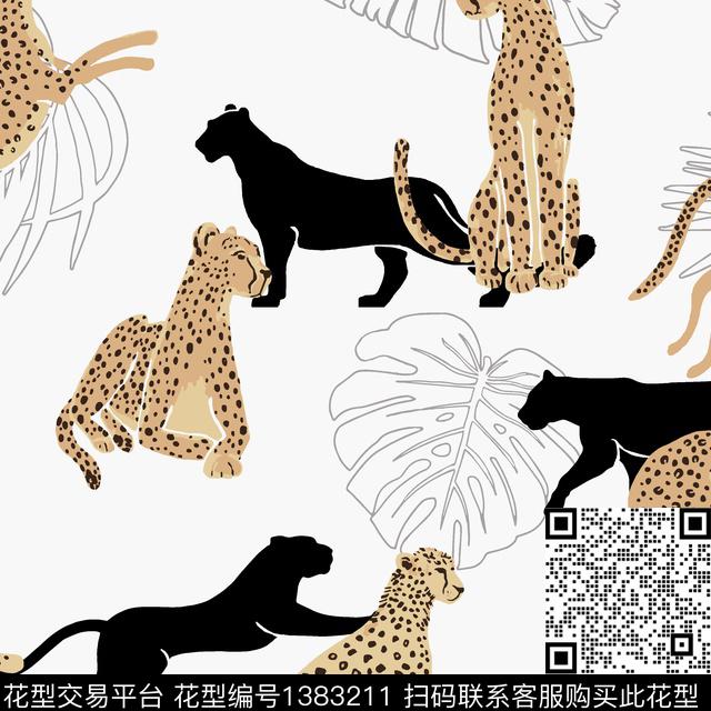 豹纹豹子动物传统印花华亿平台下载（图片编号: 1383211） - 瓦栏（Walan）