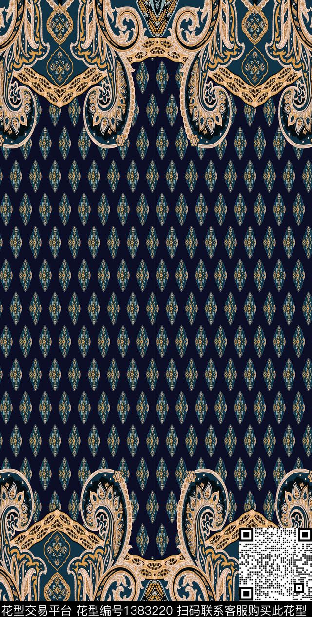 定位花民族风佩斯利传统印花华亿平台下载（图片编号: 1383220） - 瓦栏（Walan）