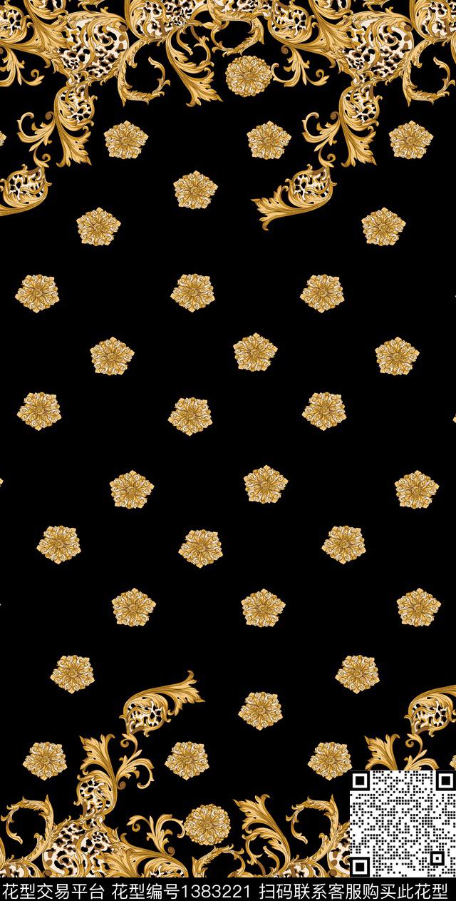 几何定位花女装定位花传统印花华亿平台下载（图片编号: 1383221） - 瓦栏（Walan）