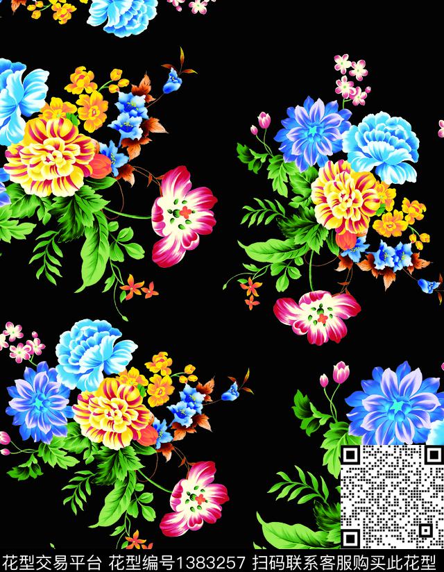 向日葵彩底花卉潮牌数码印花华亿平台下载（图片编号: 1383257） - 瓦栏（Walan）