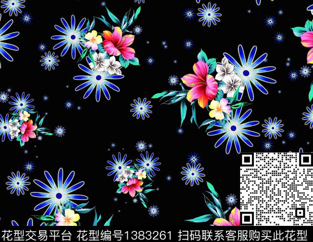 向日葵彩底花卉潮牌数码印花华亿平台下载（图片编号: 1383261） - 瓦栏（Walan）