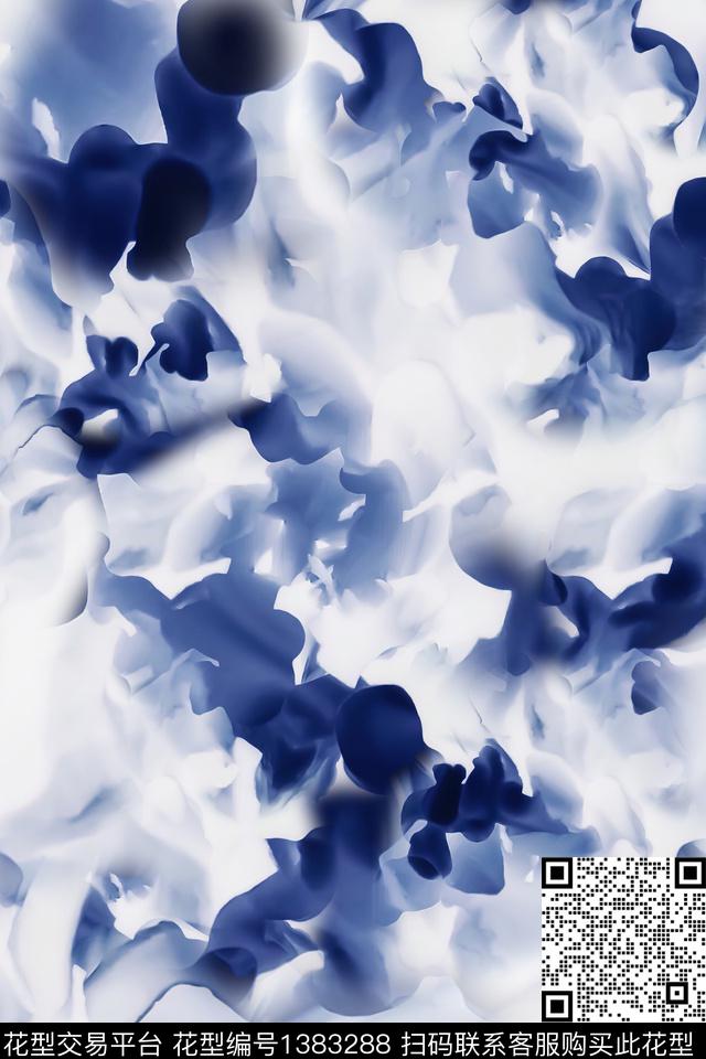 肌理扎染华亿平台抽象花卉数码印花华亿平台下载（图片编号: 1383288） - 瓦栏（Walan）
