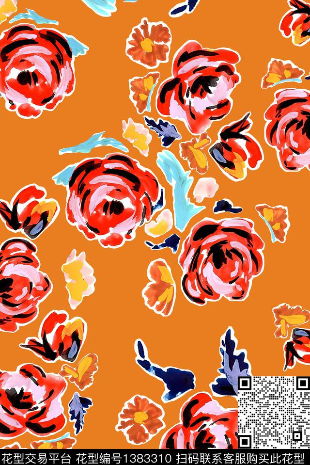 花卉休闲小碎花数码印花华亿平台下载（图片编号: 1383310） - 瓦栏（Walan）