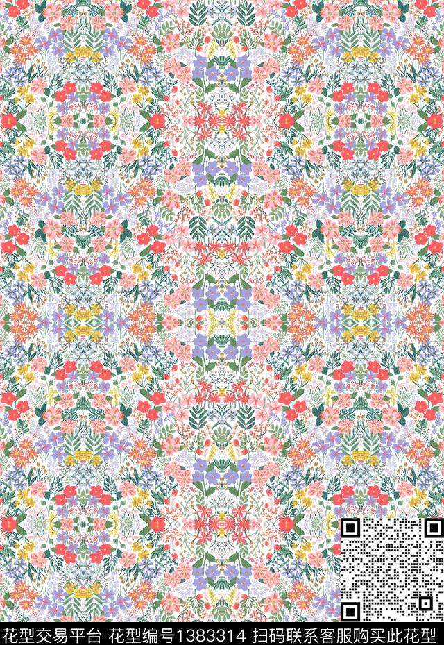 定位花绿植树叶扎染华亿平台数码印花华亿平台下载（图片编号: 1383314） - 瓦栏（Walan）