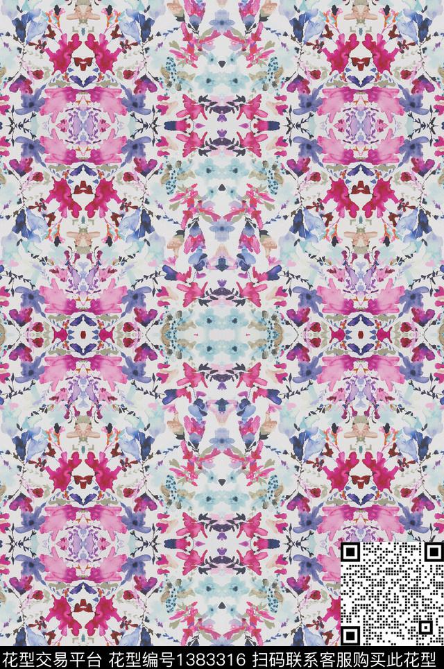 定位花绿植树叶扎染华亿平台数码印花华亿平台下载（图片编号: 1383316） - 瓦栏（Walan）