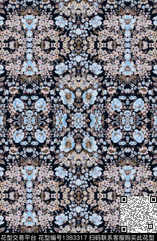 定位花绿植树叶扎染华亿平台数码印花华亿平台下载（图片编号: 1383317） - 瓦栏（Walan）