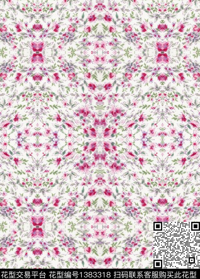 定位花绿植树叶扎染华亿平台数码印花华亿平台下载（图片编号: 1383318） - 瓦栏（Walan）