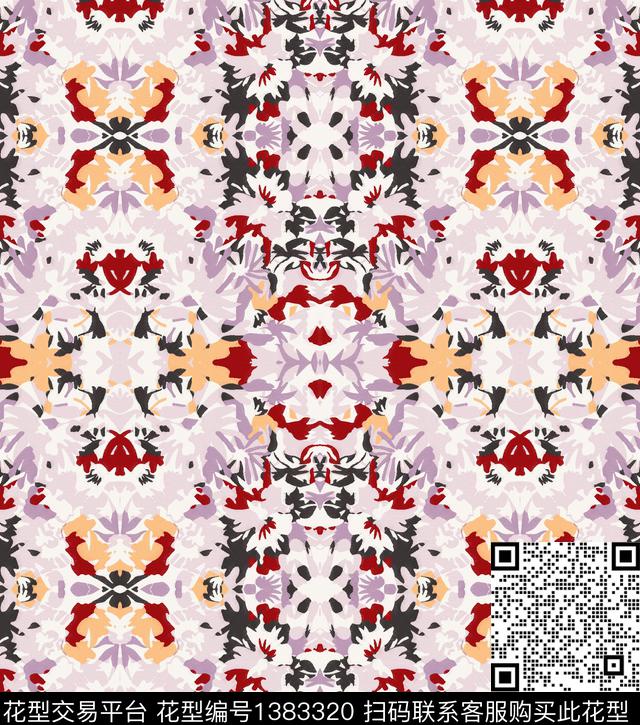 定位花绿植树叶扎染华亿平台数码印花华亿平台下载（图片编号: 1383320） - 瓦栏（Walan）