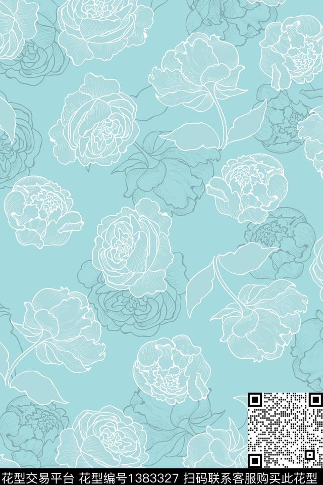 花卉花瓣大牌风数码印花华亿平台下载（图片编号: 1383327） - 瓦栏（Walan）