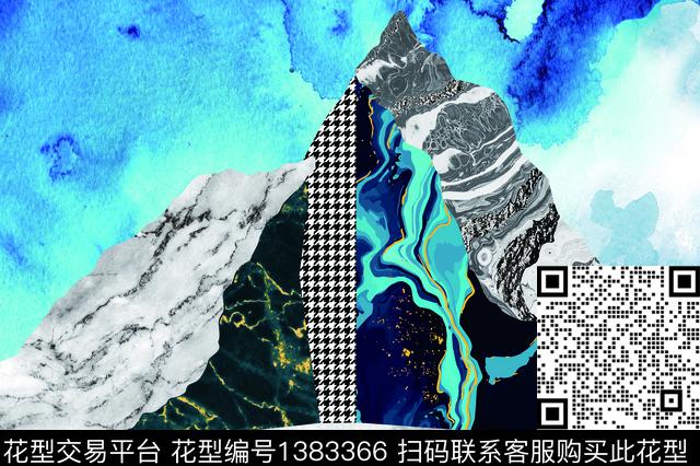 千鸟格山剖面的数码印花华亿平台下载（图片编号: 1383366） - 瓦栏（Walan）