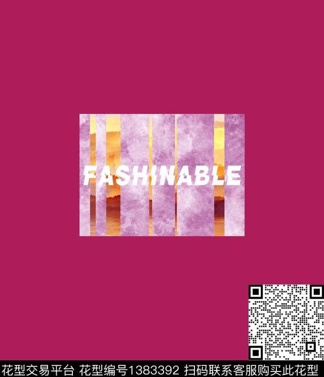定位花大牌风抽象数码印花华亿平台下载（图片编号: 1383392） - 瓦栏（Walan）