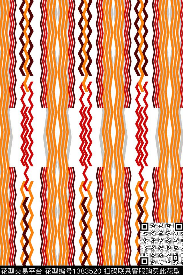 几何线条画小清新传统印花华亿平台下载（图片编号: 1383520） - 瓦栏（Walan）