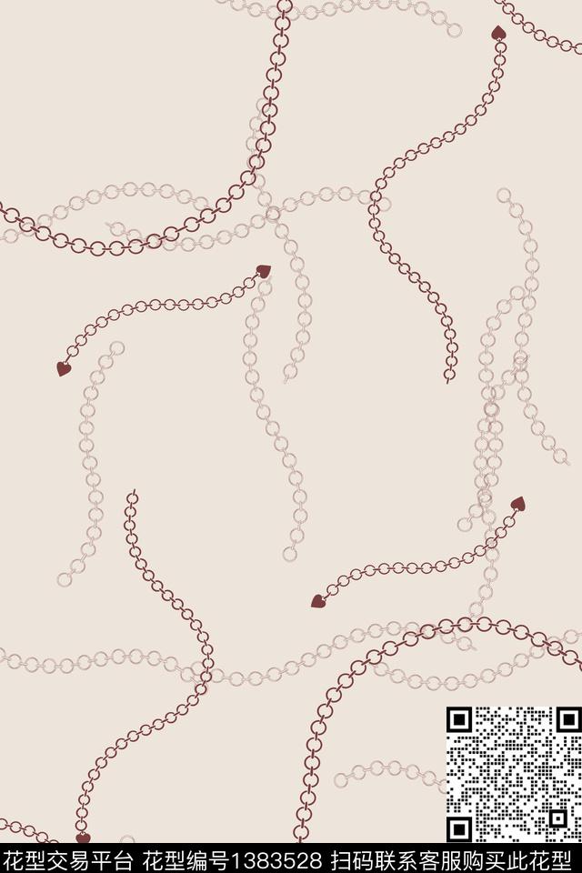 几何线条画链条传统印花华亿平台下载（图片编号: 1383528） - 瓦栏（Walan）