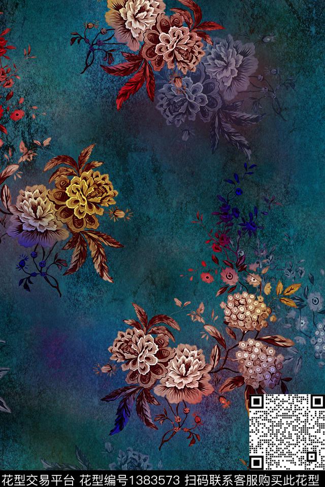 旗袍香云纱真丝数码印花华亿平台下载（图片编号: 1383573） - 瓦栏（Walan）