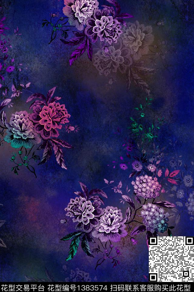 旗袍香云纱真丝数码印花华亿平台下载（图片编号: 1383574） - 瓦栏（Walan）