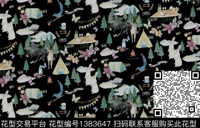 彩底花卉女装花卉数码印花华亿平台下载（图片编号: 1383647） - 瓦栏（Walan）