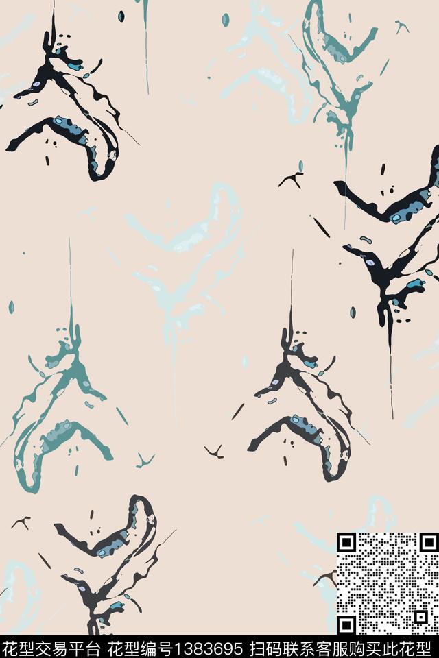 文艺抽象花卉小碎花传统印花华亿平台下载（图片编号: 1383695） - 瓦栏（Walan）