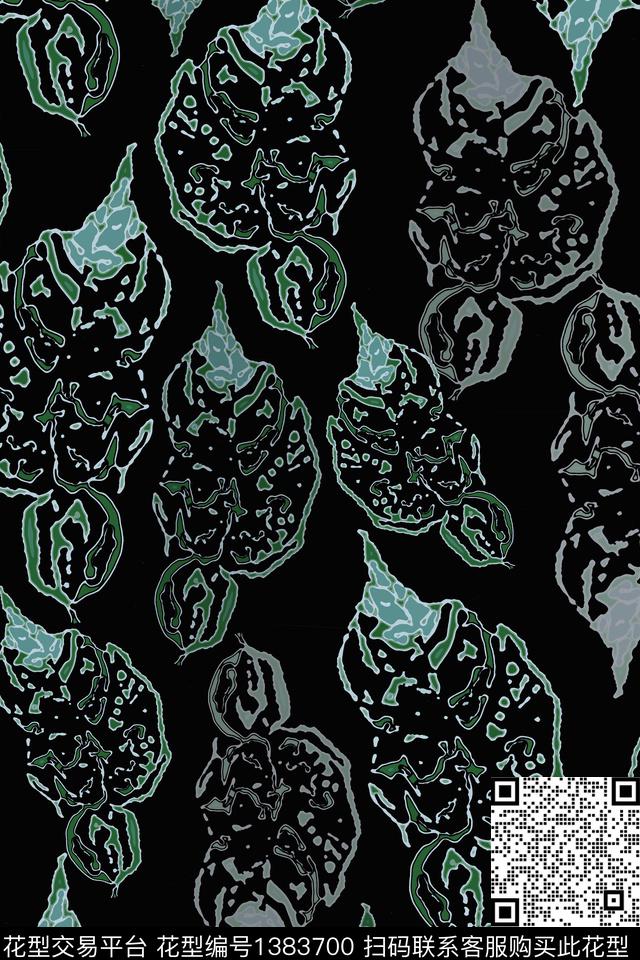 绿植树叶抽象花卉小碎花数码印花华亿平台下载（图片编号: 1383700） - 瓦栏（Walan）