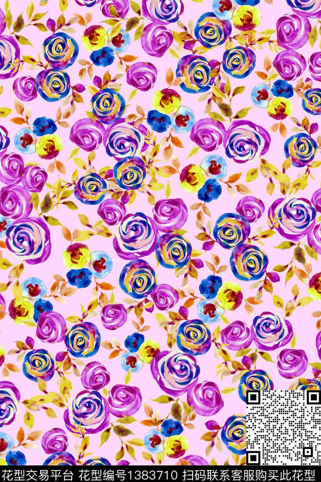 大牌风抽象小清新数码印花华亿平台下载（图片编号: 1383710） - 瓦栏（Walan）