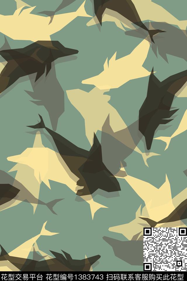 迷彩大牌风休闲数码印花华亿平台下载（图片编号: 1383743） - 瓦栏（Walan）