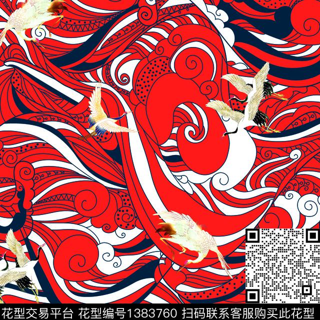 几何简约大牌风数码印花华亿平台下载（图片编号: 1383760） - 瓦栏（Walan）