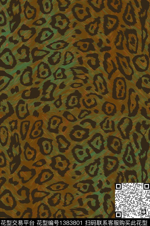 涂鸦几何动物纹数码印花华亿平台下载（图片编号: 1383801） - 瓦栏（Walan）