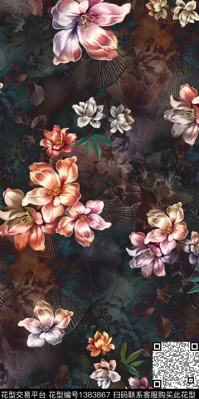 女装花卉雕印华亿平台数码印花华亿平台下载（图片编号: 1383867） - 瓦栏（Walan）