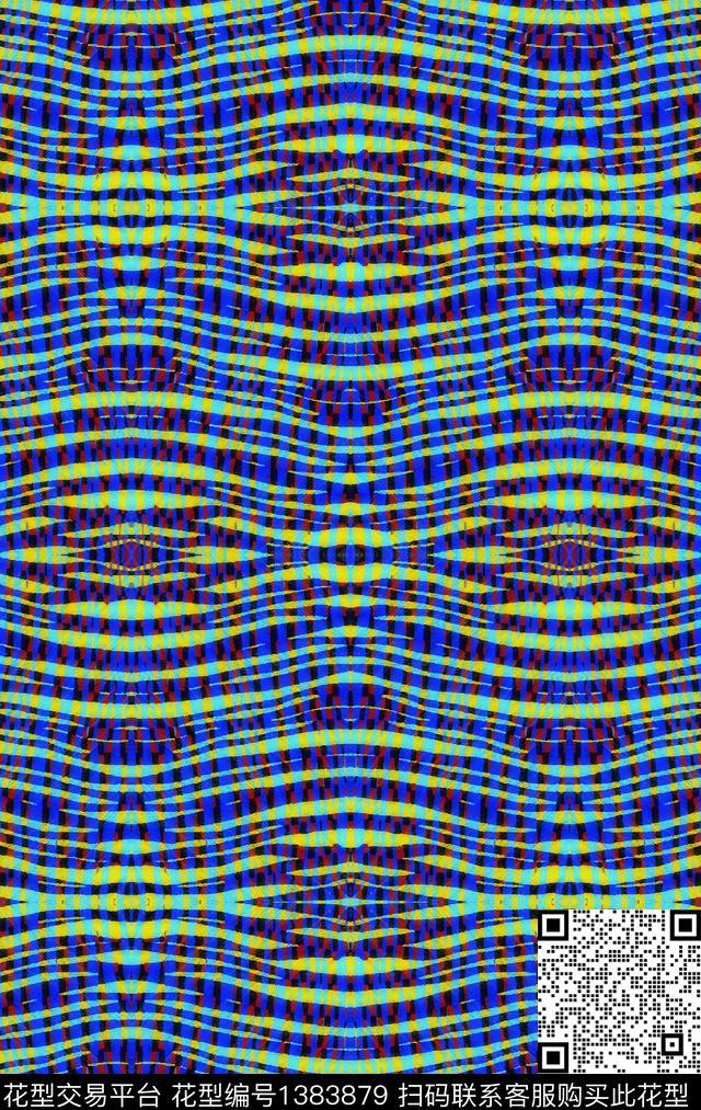 创意条纹中老年数码印花华亿平台下载（图片编号: 1383879） - 瓦栏（Walan）