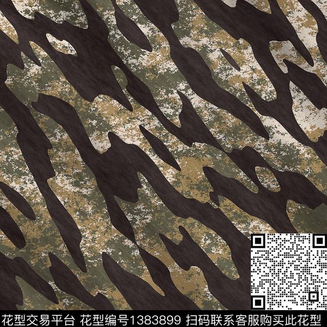 几何迷彩抽象男装数码印花华亿平台下载（图片编号: 1383899） - 瓦栏（Walan）