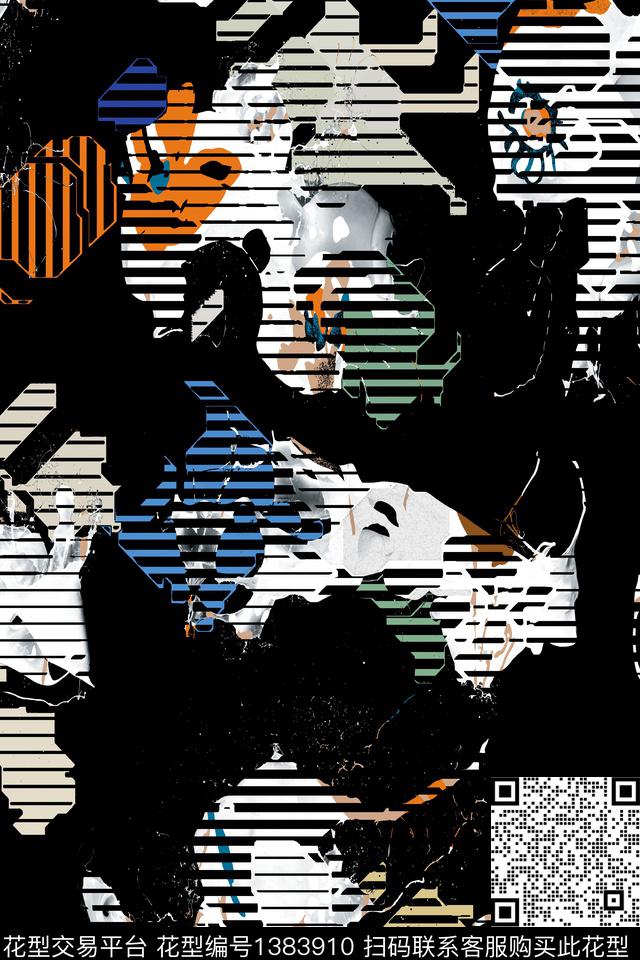 几何男装迷彩数码印花华亿平台下载（图片编号: 1383910） - 瓦栏（Walan）