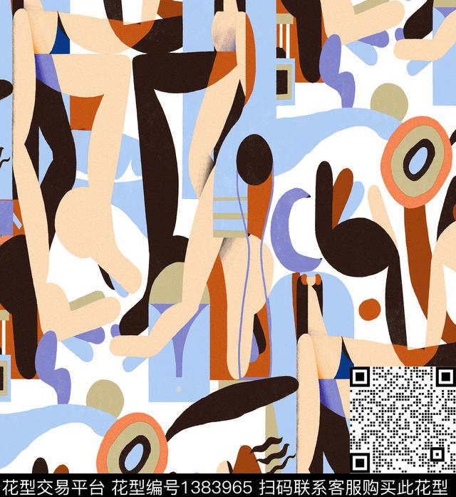 彩底花卉大牌走秀波普几何数码印花华亿平台下载（图片编号: 1383965） - 瓦栏（Walan）
