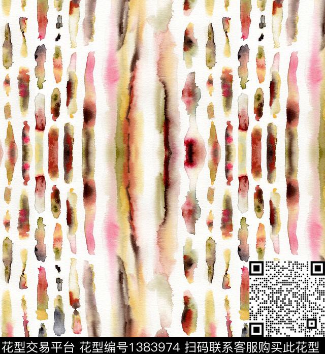 笔触小碎花手绘抽象数码印花华亿平台下载（图片编号: 1383974） - 瓦栏（Walan）