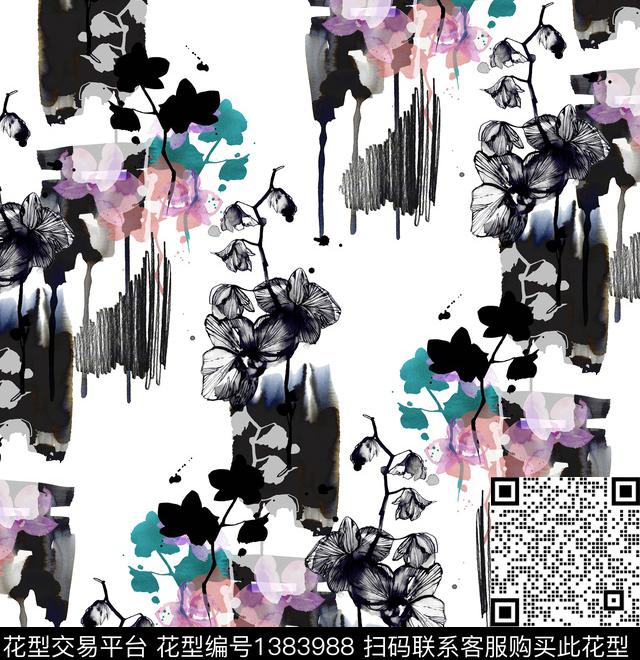 小碎花手绘花卉大牌走秀数码印花华亿平台下载（图片编号: 1383988） - 瓦栏（Walan）