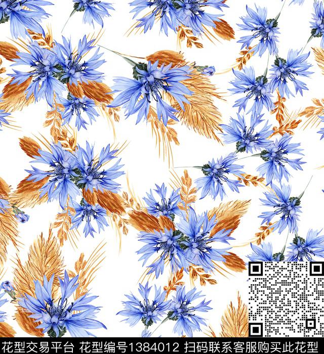 小碎花手绘花卉大牌走秀数码印花华亿平台下载（图片编号: 1384012） - 瓦栏（Walan）