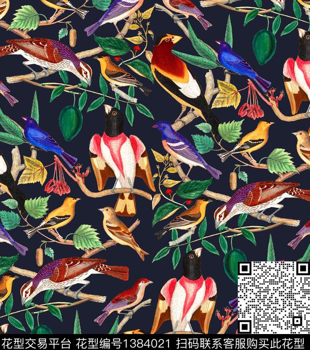 鹦鹉鸟bird数码印花华亿平台下载（图片编号: 1384021） - 瓦栏（Walan）