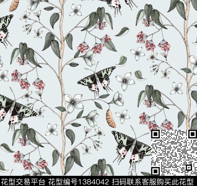 小碎花手绘花卉大牌走秀数码印花华亿平台下载（图片编号: 1384042） - 瓦栏（Walan）