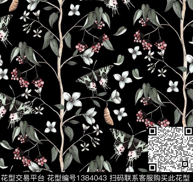 小碎花手绘花卉大牌走秀数码印花华亿平台下载（图片编号: 1384043） - 瓦栏（Walan）