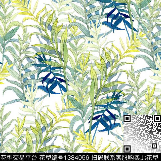 棕榈树热带华亿平台龟背竹数码印花华亿平台下载（图片编号: 1384056） - 瓦栏（Walan）