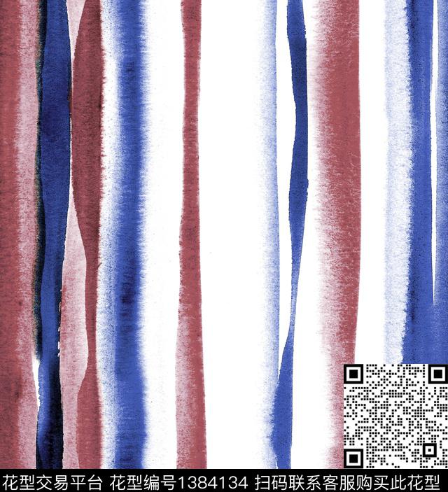 手绘抽象笔画大牌走秀数码印花华亿平台下载（图片编号: 1384134） - 瓦栏（Walan）