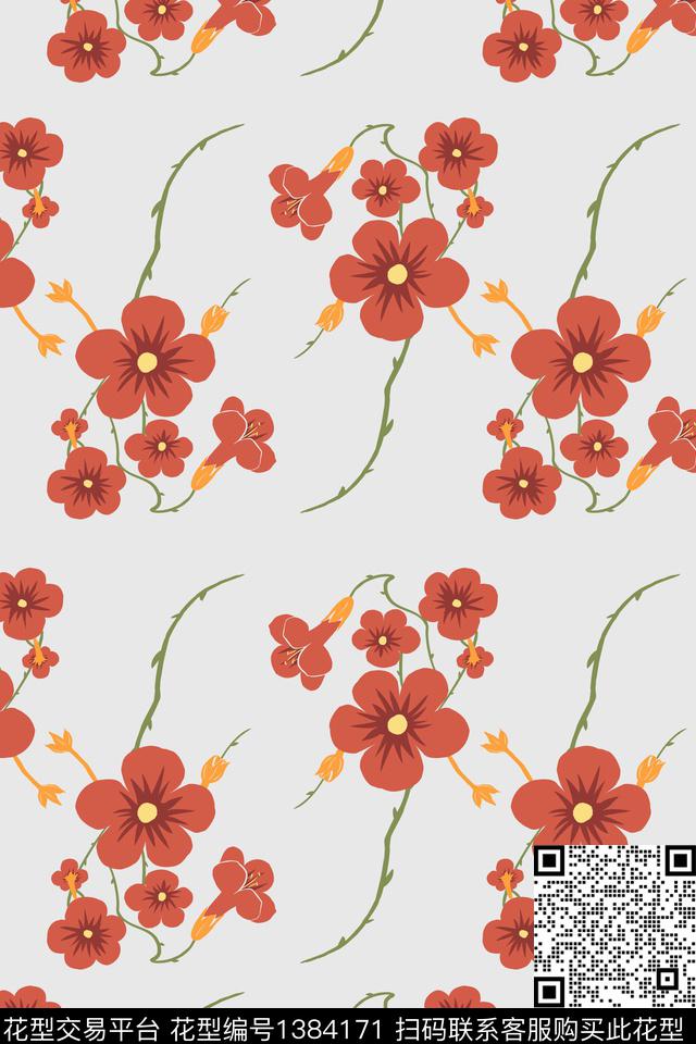 鲜花数码华亿平台花卉数码印花华亿平台下载（图片编号: 1384171） - 瓦栏（Walan）