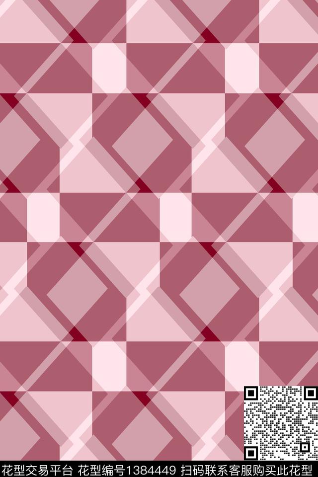 几何格子大牌风传统印花华亿平台下载（图片编号: 1384449） - 瓦栏（Walan）