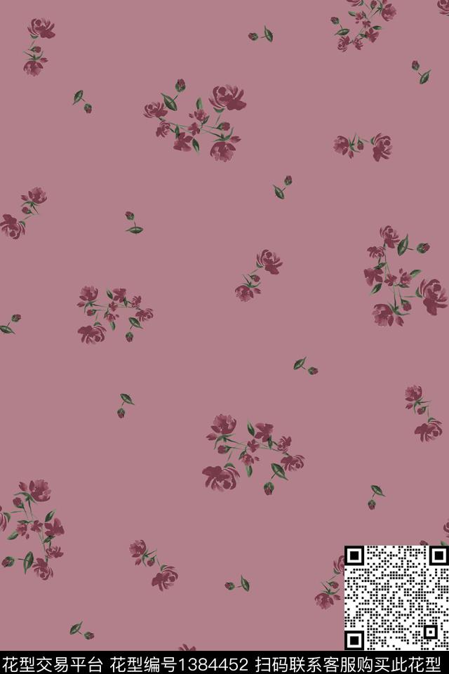 花卉雪纺大牌风数码印花华亿平台下载（图片编号: 1384452） - 瓦栏（Walan）