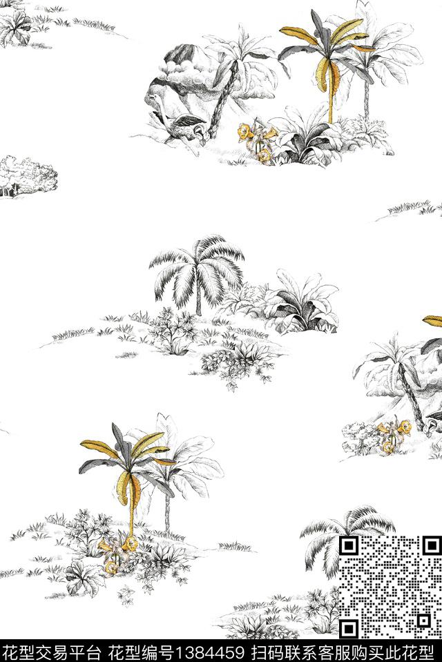 几何大牌风小碎花数码印花华亿平台下载（图片编号: 1384459） - 瓦栏（Walan）